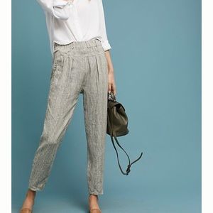ISO Anthropologie Striped Linen Pants XS